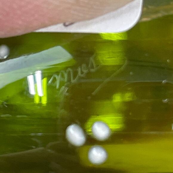 Vintage Signed Moser Green Mushroom Vanity Jar Hinged Lid Floral Good Condition - Picture 8 of 8